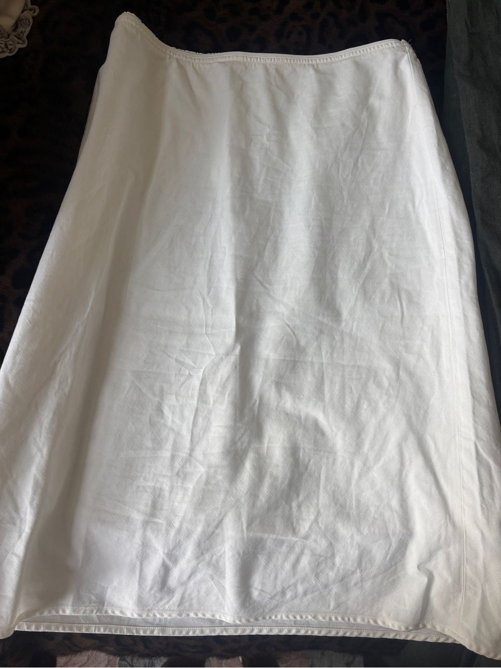 UNIQLO LINEN BLEND MIDI SKIRT white XS